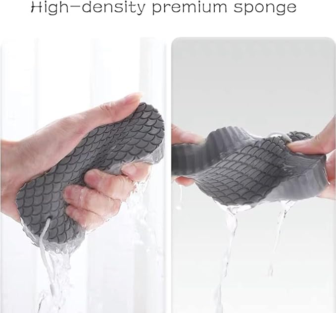 Magic Exfoliating Bath Sponge, Upgraded Magic Exfoliating Body Scrubber, 3D Super Soft Bath Shower Sponge for Body Removes Dead Skin (Upgraded Version 2PCS)