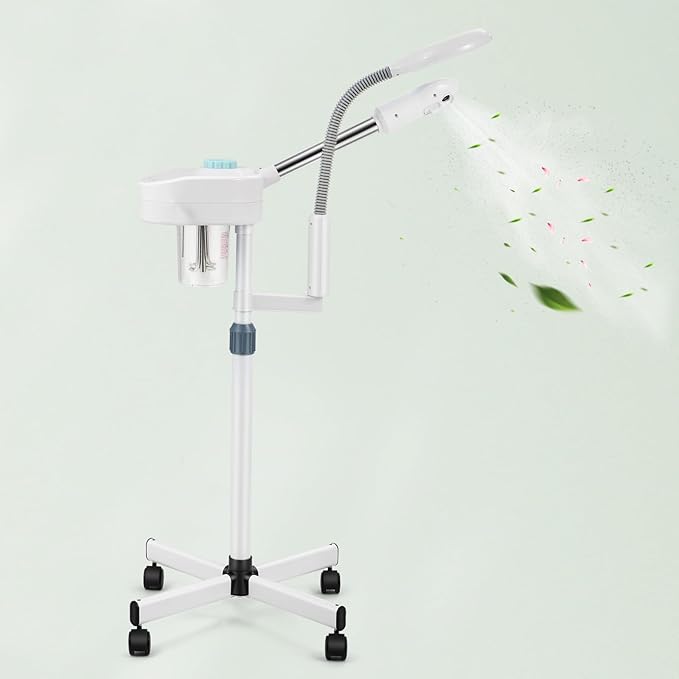 Artist hand Facial Steamer Professional 2 in 1 Hot Face Steamer with 5X LED Magnifying Lamp, Esthetician Face Steamer for Facial Deep Cleansing, Fast Heat Moisturizing for Beauty Salon Spa Home Use