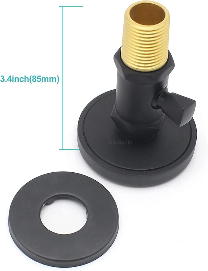 2-Inch Brass Shower Body Spray Jets with On Off Switch Round Showerhead Body Sprays Wall Mount Massage Spa Jet, 2-Function, Flow control and 360° rotation (Matte Black)