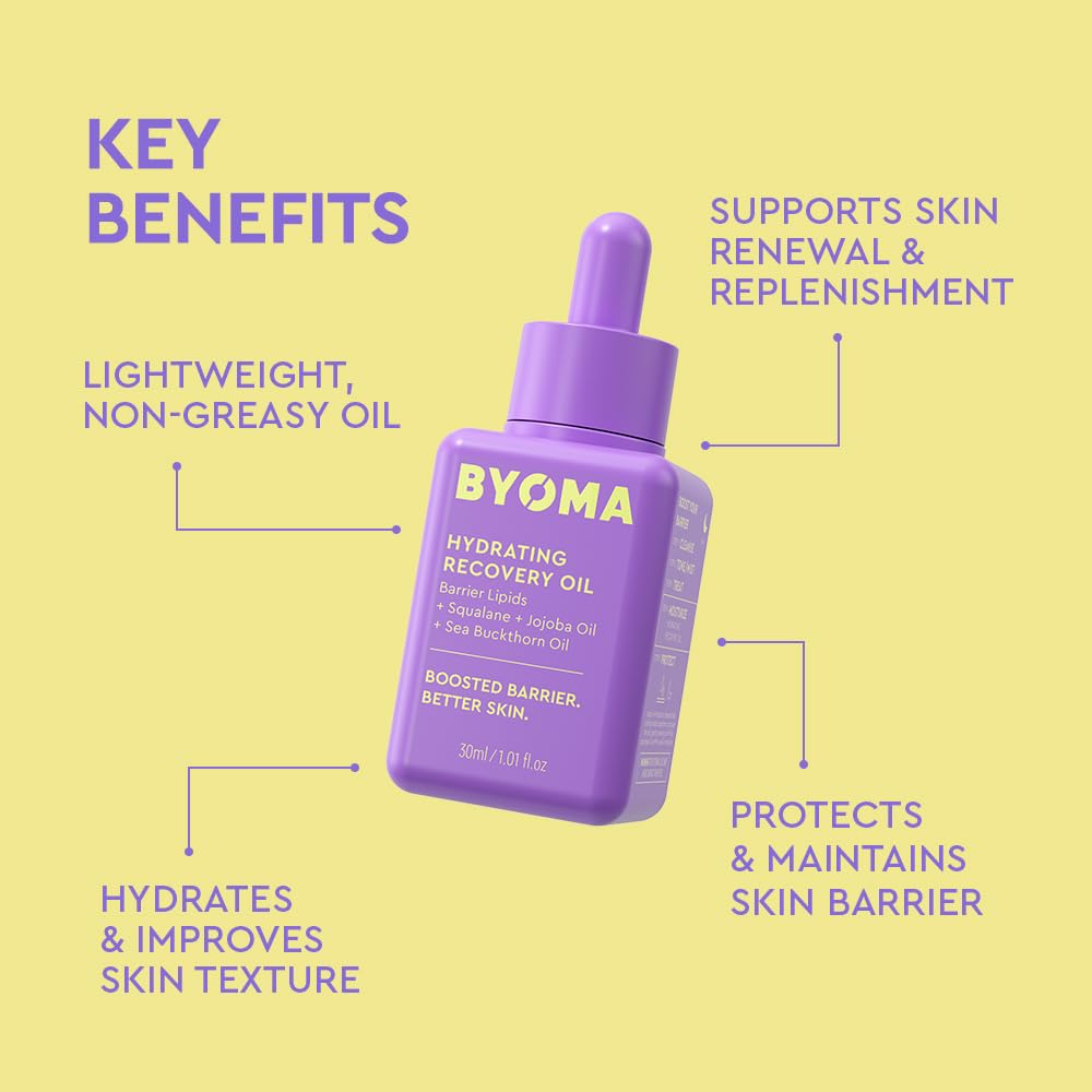 BYOMA Hydrating Recovery Oil, Ultra-Lightweight, Non-Greasy Oil (30ml)