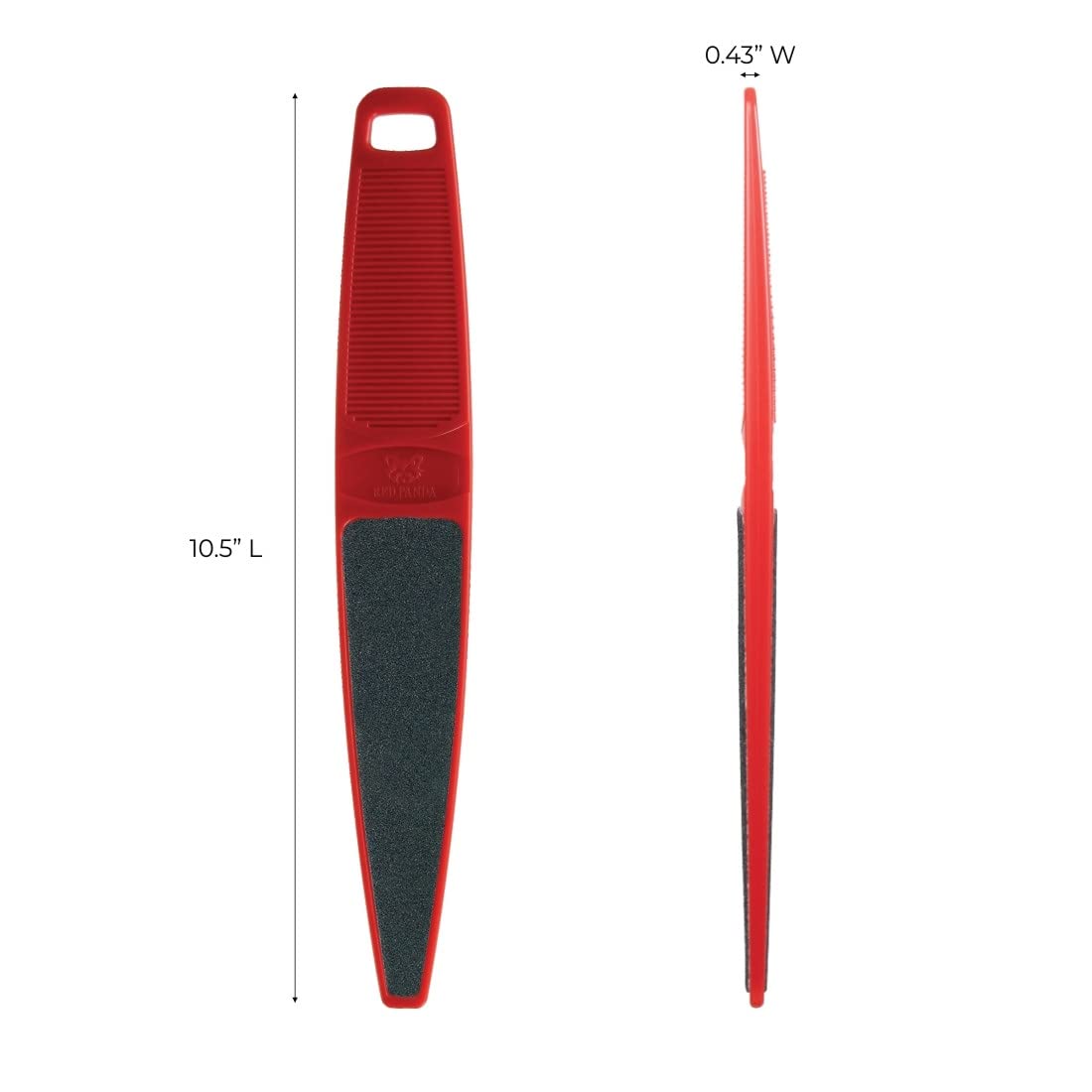 ForPro Professional Collection Red Panda Foot File, 60/100 Grit, Double-Sided Pedicure File for Feet and Heels, 10.5” L (Pack of 6)