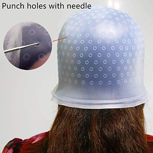 1 PCS Reusable Hair Coloring Highlighting Cap with Hook – Professional Silicone Cap for Salon & Home Use, Easy Pull-Through Hair Dyeing Tool for Streaks, Lowlights & Highlights