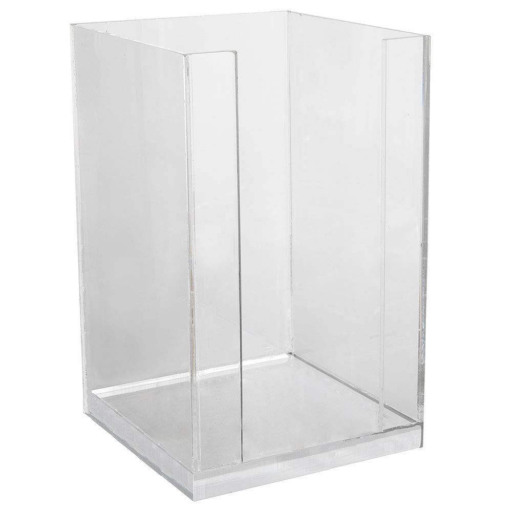 ForPro Square Pad Dispenser - Clear, Acrylic, Open Sides and Top Dispenser - Fits 4” x 4” Cotton Pads - 7” H x 4.25” W x 4.25” L