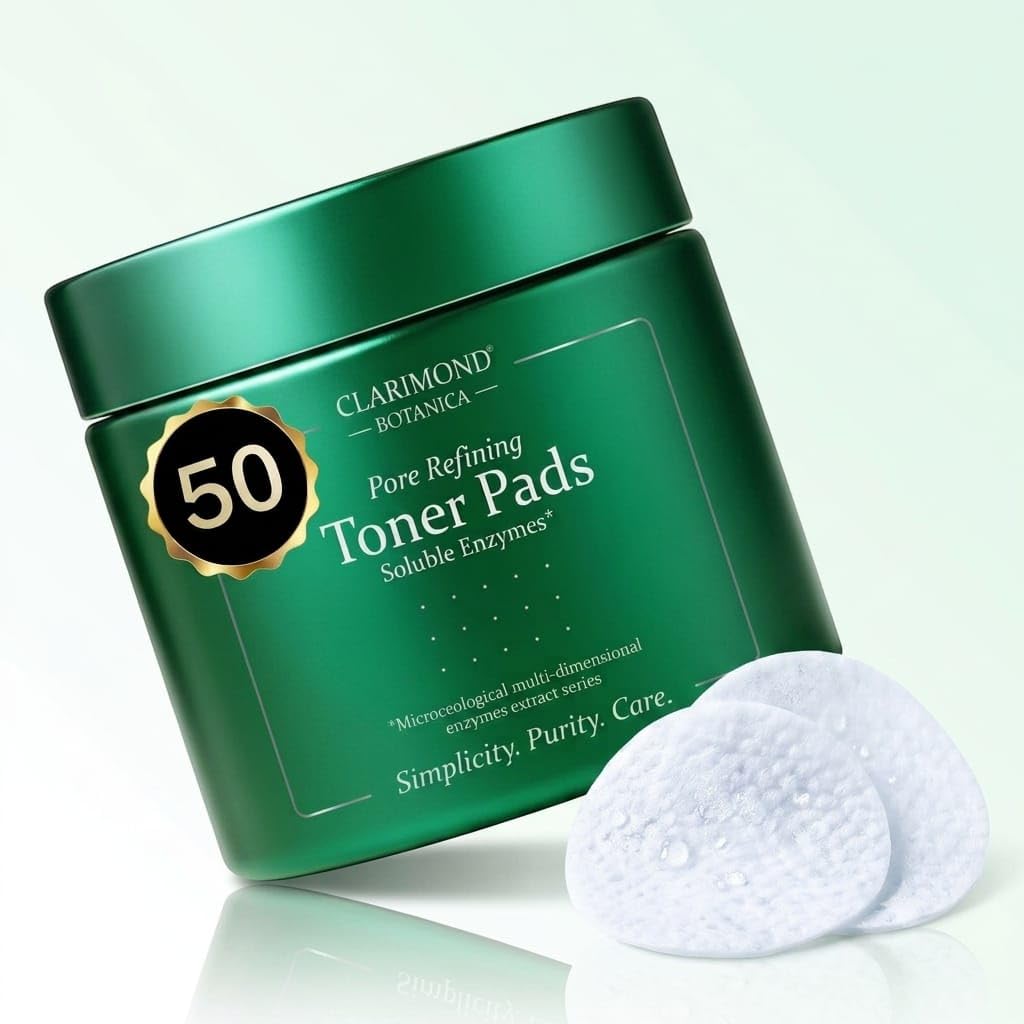 Pore Refining Toner Pads with Bifida Ferment, Niacinamide, BHA, Saccharomyces Extract, Centella Asiatica – Fragrance-Free Exfoliating & Brightening Facial Pads, for All Skin Types – 50 Pads