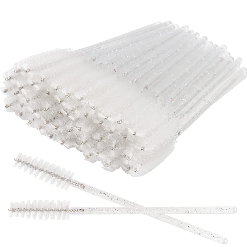 300 PCS Eyelash Extension Supplies Kit Disposable Micro Brush Eyebrow Spoolies Lip Stick Brush Mascara Wand Applicator Makeup Brush Tool (White Black Gold Sets)