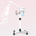 Facial Steamer Professional, Facial Steamer on Wheels, Ozone Face Steamer with More Steam for Deep Cleansing and Hydration, Estheticians Steamer for Beauty, Spa and Home Use（White）