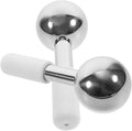DEARMAMY 2pcs Facial Ice Globes Massager Stainless Steel Cooling Balls for Eye and Face Care Enhance Absorption Promote Circulation Portable Skincare Tool