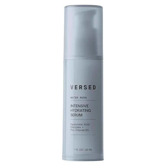 Versed Water Rush Intensive Hydrating Serum - Hyaluronic Acid Serums for Face with Vitamin B5 - Lightweight Face Serum for Dry Skin - Sensitive Skin-Approved & Clinially Tested (1 fl oz)
