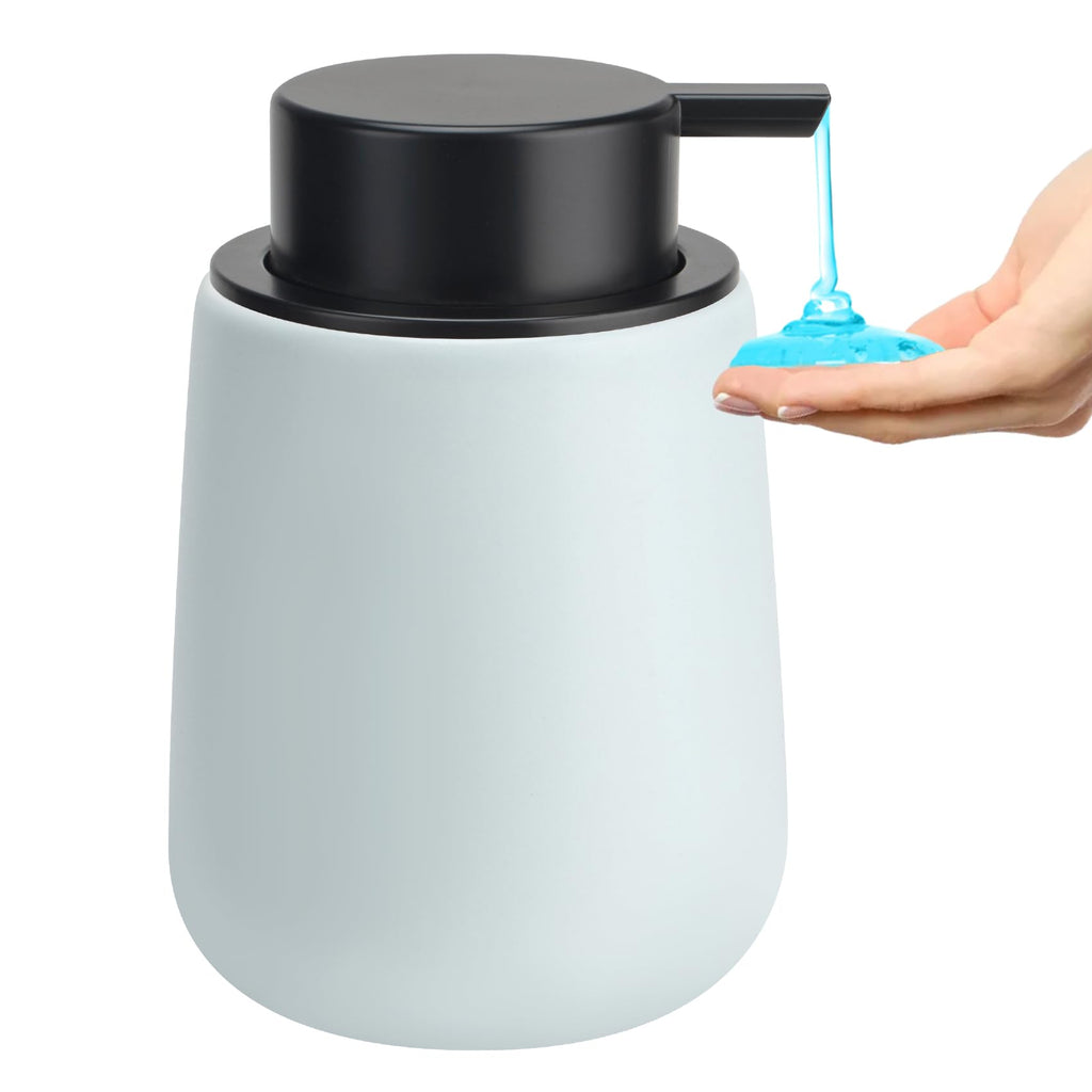 TOOZFO Soap Dispenser Ceramic with Easy-to-Press Pump Hand Lotion Liquid Dispenser for Shampoo Bathroom Kitchen 12 oz