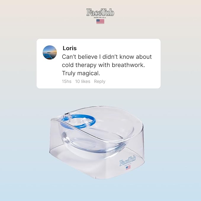 The FaceTub Face Cold Plunge with Breathing Tube, Face Ice Bowl for Cold Therapy to Support Skin Health & Relaxation, Cold Water Face Tub, Vagus Nerve Stimulator Made in the USA