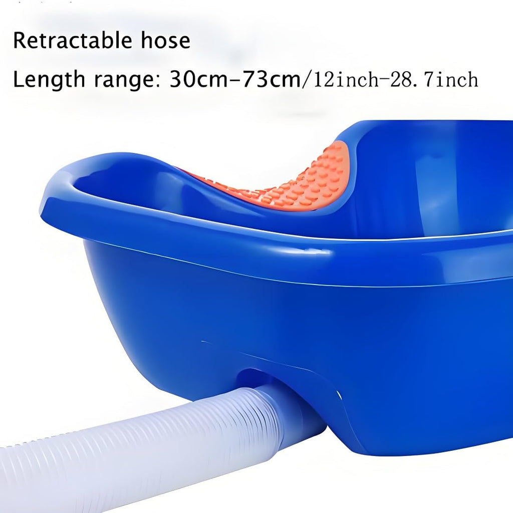 Hair Washing Basin for Bedridden,Shampoo Basin for Bedside,Shampoo Bowl,Washing Sink Made for Handicapped, Bedridden, Kids,Hair Cuts and Coloring-46x35cm (blue)