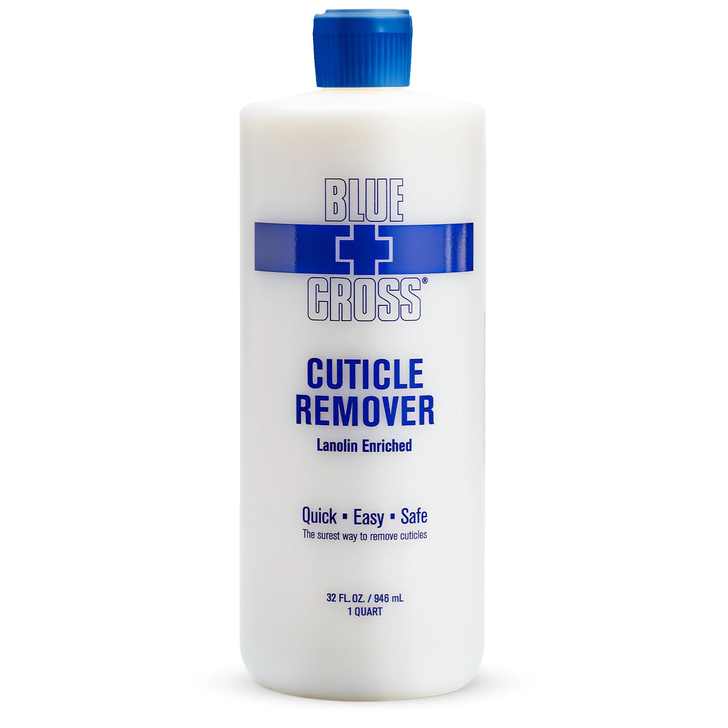 Blue Cross Cuticle Remover & Softener with Lanolin for Nails, 32 oz