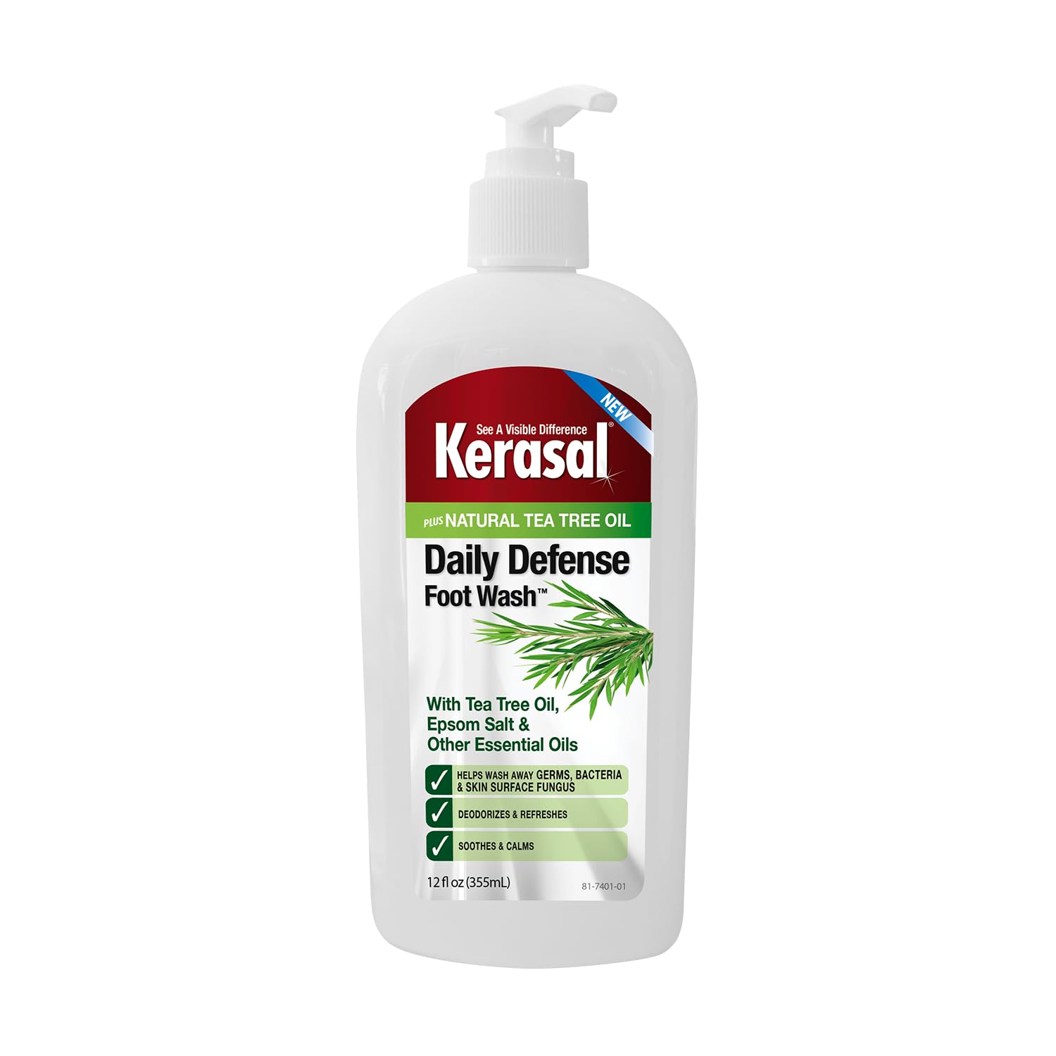 Kerasal Daily Defense Foot Wash Daily Cleanser for Feet, 12 Ounce (Packaging May Vary)