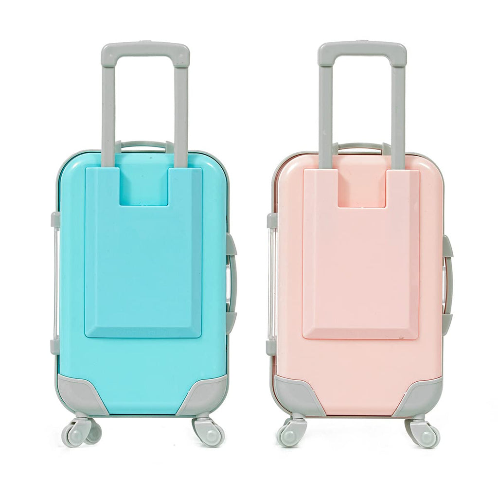 YiQiYi Fake Eyelash Organizer Case Eyelash Extension Mini Suitcase Lashes Organizer Packing Makeup Container Luaage Box for Women Travel Eyelash Tray (Blue)