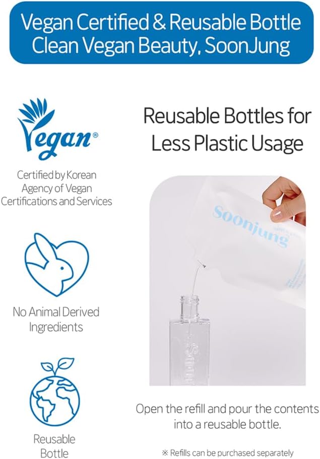 ETUDE SoonJung pH5.5 Relief Toner, Hydrating Toner for Sensitive Skin, Vegan Face Toner, Panthenol, Madecassoside, Moisturizer, Korean Skin Care, Korean Toner, Beauty (16.90 Fl Oz)