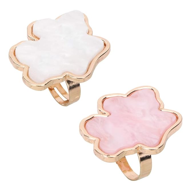 AKOAK Adjustable Mini Nail Ring Tray, Resin Nail Art Gel Makeup Plate Palette, Ring Gel Polishing Mixing Tray DIY Color Plate Nail Art Polishing Paint Plate (Cloud, 2Pcs)