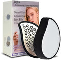 XQBX 2-in-1 Hair Removal & Foot Care Tool - Glass Nano-Crystallization Hair Eraser (Prevents Razor Bumps) + Foot Exfoliator with Debris Cup, Reusable, Compact for Gym/Travel, Unisex