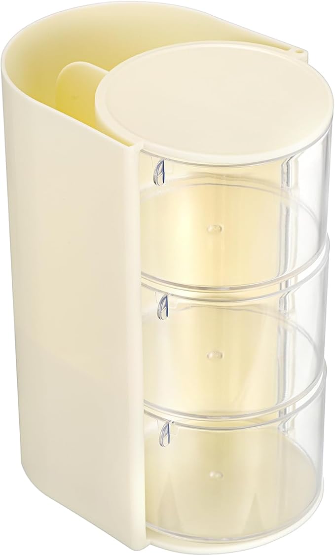 GUSHBIN Plastic Hair Accessories Organizer with Hair Brush Holder Spinning Makeup Storage Container for Vanity Bathroom Countertop, 3-Layer Yellow