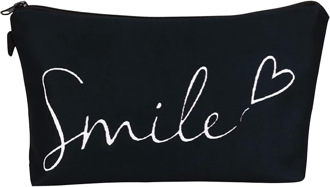 Aiphamy Cute Travel Makeup Bag Cosmetic Bag Small Pouch Gift for Women (Smile)