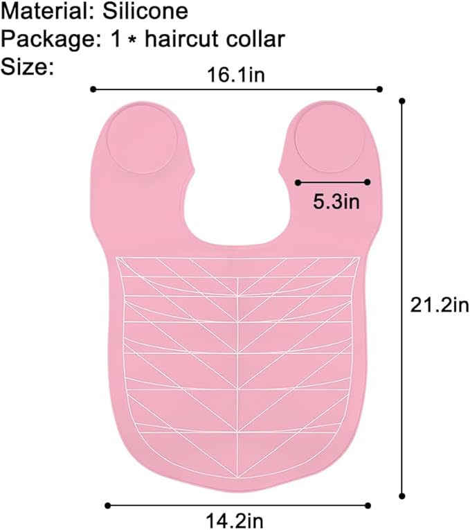 Derkerry Silicone Hair Cutting Guide Collar Waterproof Cutting Mat - Pink