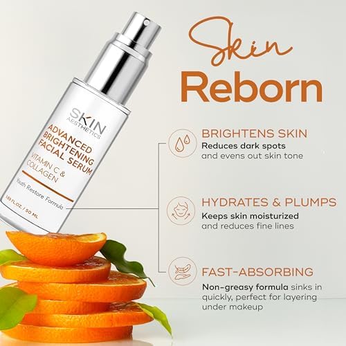 Vitamin C Serum For Face - Dermatologist Tested - with Collagen For Dark Spots, Anti-Aging & Acne + Fine Lines & Wrinkles - Vegan, Clean Beauty Korean Skin care - Duo Pack