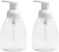 2-Pack Foaming Soap Dispenser Pump Bottles,Foam Hand Soap Dispenser with Refillable Plastic Container for Shampoo for Bathroom & Kitchen-Clear,8 oz(250ml)