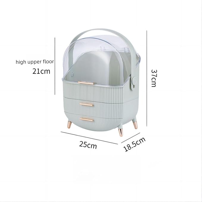 XAIODRAGONSKY Egg Makeup Organizer, Egg Shape(Oval) Makeup Storage Box Countertop Portable Vanity Cosmetics Organizer