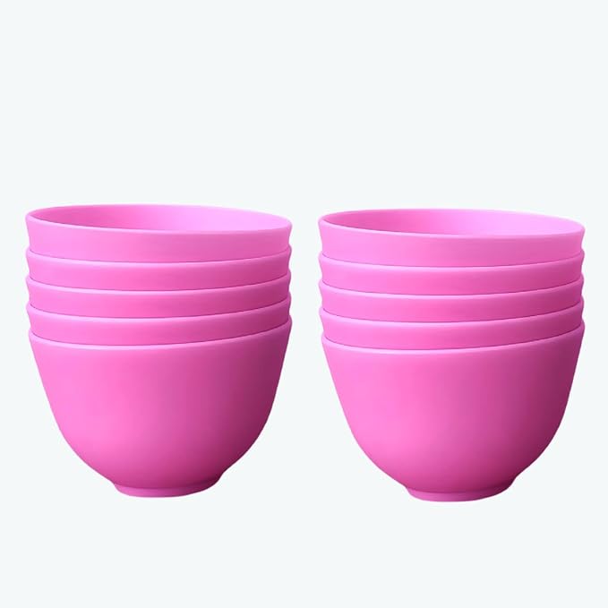10 Pack Silicone Face Mask Mixing Bowls - Microwave & Freezer Safe, Non-Stick Esthetician Bowls for DIY Skincare, Clay Masks, Hair Color, 3.3-inch Esthetician Supplies (Purple-10Pcs)