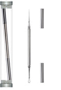 Professional Facial Milia Removal and Whitehead Extractor & Lancet - Double Ended Circle Loop & Sharp Needle Pimple Popper Tool - 2-in-1 Blackhead & Blemish Remover - Zit and Pimple Acne Removal