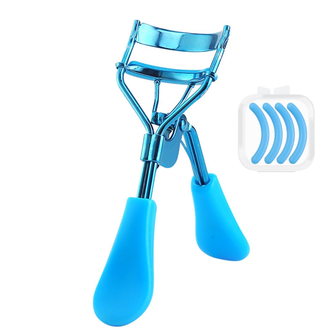 Blue Eye Lash Curler,Eye Lash Curler Makeup Eyelashes Tool to Curl and Lifted Lashes Eye,Eyelash Curlers for Women Eyelash Curler with 4 Replacement Refill Pads Lash Curler Premium Quality,Eye