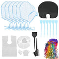 35 PCS Highlight Cap with Hooks, Highlight Caps for Hair, Gorro Para Hacer Rayitos En el Cabello, Highlighting Cap Kit with Hook Salon Hairdressing Dyeing Staining Tools for Women Men