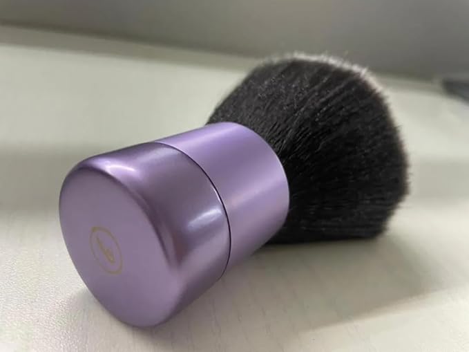 BevyGold Luxurious and Large Ultra Soft Fluffy Powder Brush, Multipurpose Face, Body, Barber and Beauty Tool, with Wooden Base Soft Kabuki Brush (Violet)