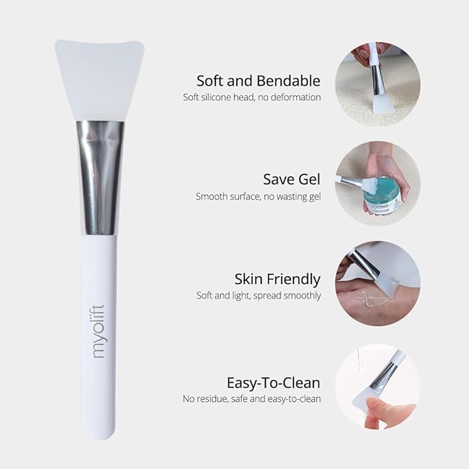MyoLift 7eWellness Applicator Silicon Brush - Mask applicator for Facial Skincare, Reusable brush for Anti Aging mask, Soft & Durable Face Mask Applicator for gels, DIY masks,easy-to-clean (1)