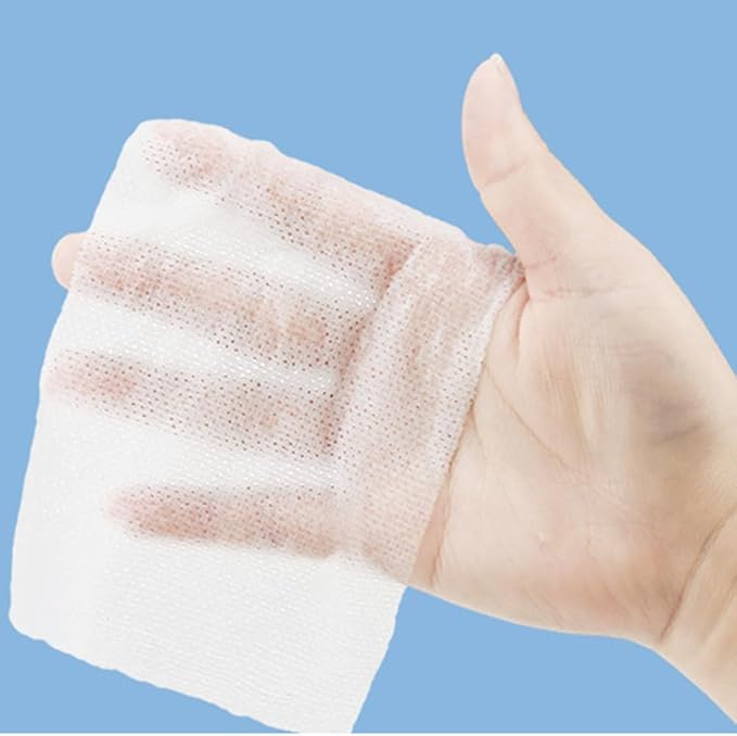 200PCS Count Stretchable Facial Cotton Pads, Pre-Punched Hole Wet Compress Cotton Sheets, Lint Free Soft Cotton, Multipurpose Makeup Remover & Toner Mask Cotton Pads