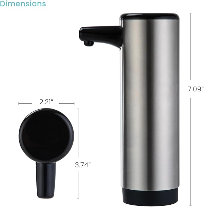Home Zone Living Foaming Hand Soap Dispenser with Stainless Steel Outer Cover, Refillable Pump for Kitchen and Bathroom Sinks