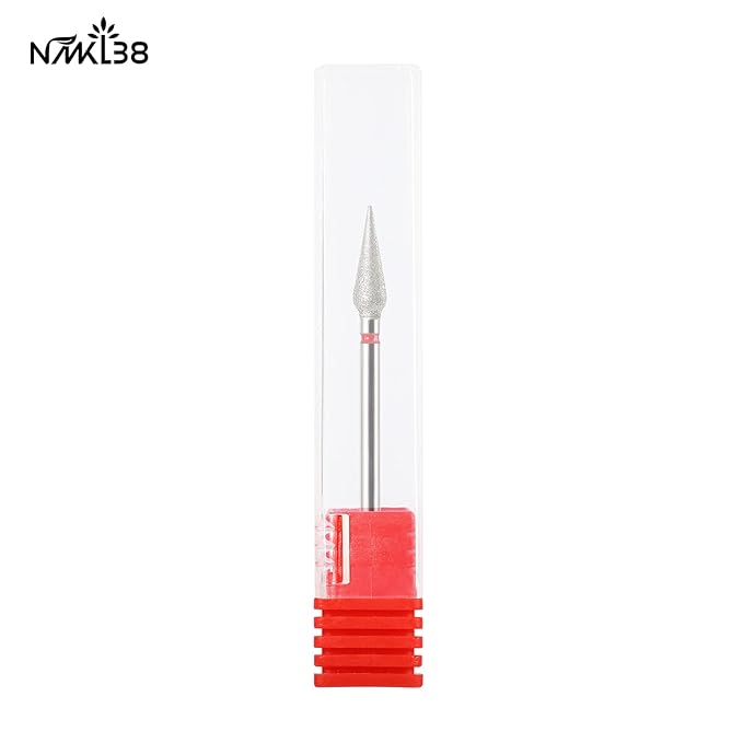 NMKL38 3/32" Tapered Diamond Nail Drill Bit Rotary Cuticle Clean Burr Nail Art File for Electric Drill Machine Manicure Pedicure Tool (Fine - 3.9x12.2)