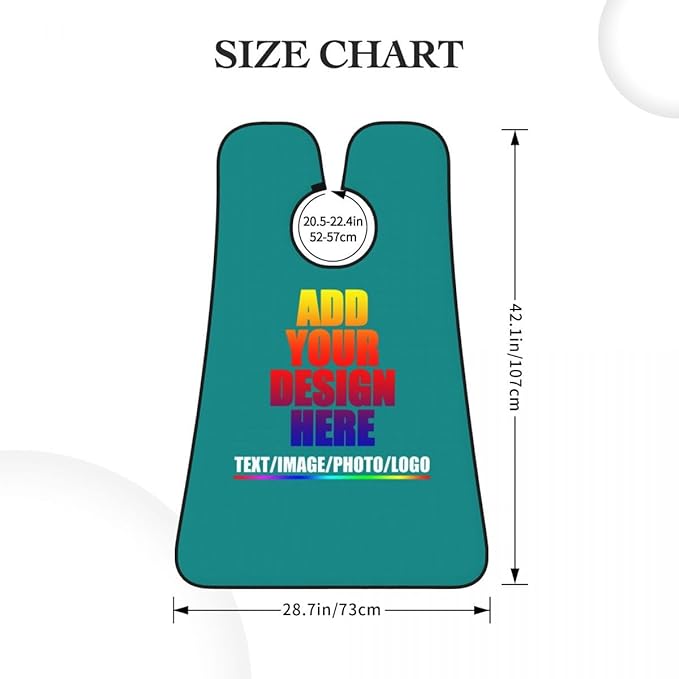 Personalized Custom Beard Bib Apron Design Your Photo Text Logo Beard Hair Catcher Non-Stick Beard Shave Capes for Trimming Shaving Tropical Blue