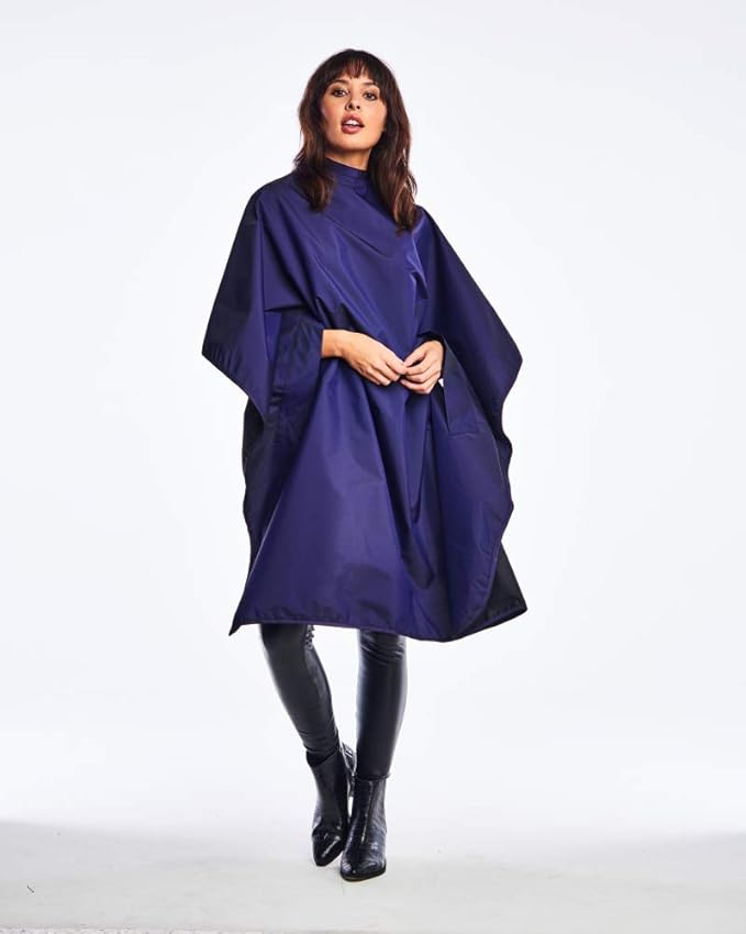 Betty Dain Hands-Free All-Purpose Bleach Proof Cape, 45" W x 58" L, Chemical, Color, Waterproof Polyester, Anti-static Nano Material, Machine Washable, Purple