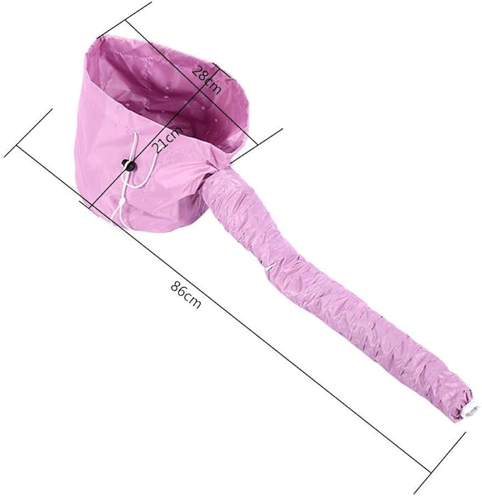 Portable Soft Hair Drying Bonnet with Adjustable Attachment for Hand Held Hair Dryer - Salon Baking Oil Mask (Pink)