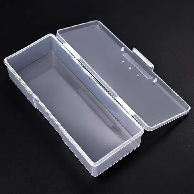Rolabling Transparent Box Storage Case for Nail Art Equipment Manicure Tool