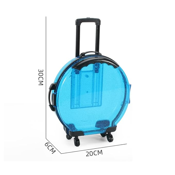 HBZGTLAD 10pcs false eyelashes packaging box pink luggage lashes suitcase mink lashes packing fluffy and curly case empty (D-blue)