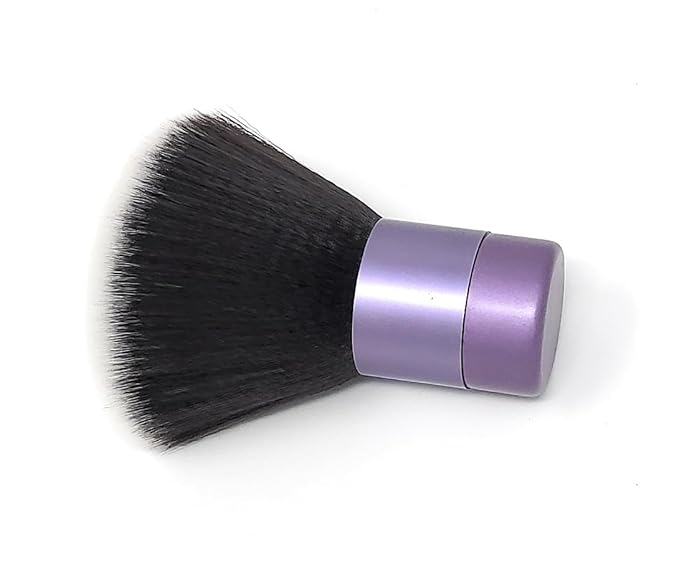 BevyGold Luxurious and Large Ultra Soft Fluffy Powder Brush, Multipurpose Face, Body, Barber and Beauty Tool, with Wooden Base Soft Kabuki Brush (Violet)