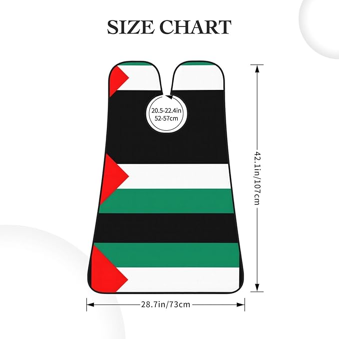NOUZU Palestine Flag Print Beard Bib Apron For Men, Beard Hair Catcher For Men Shaving Trimming,Beard Cape Cloth