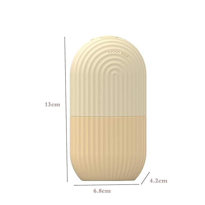 Joyeee Ice Face Roller, Reusable Silicone Mold Face Massage Eye Facial Beauty Skin Care Tools Apply Ice for Shrink Pores Anti Wrinkle Reduce Puffiness Improve Skin Elasticity, Striped, Yellow