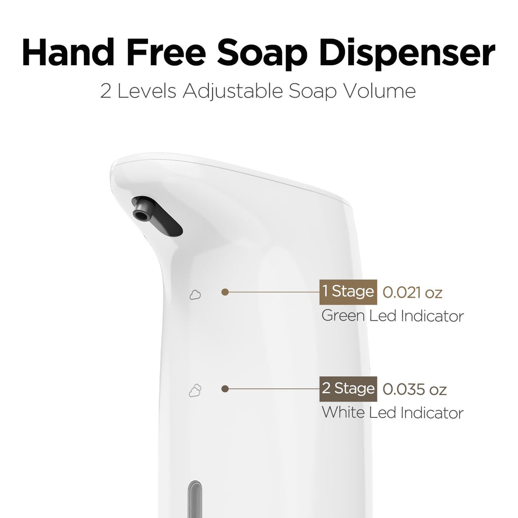 mooas Automatic Foaming Soap Dispenser Milky Touchless Foaming Hand Soap Dispenser, USB Rechargeable Electric Sensor Auto Foam Soap Dipsenser for Bathroom Kitchen Dish Wash Commercial 10.8oz (Ivory)