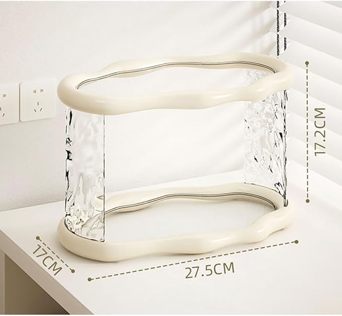 Bathroom Countertop Organizer, 2 Tier Bathroom Organizer and Storage, Acrylic Vanity Organizer Standing Holder Shelf, Perfume Makeup Skincare Cosmetic Desk Organizer for Bedroom Dressing Table, Black