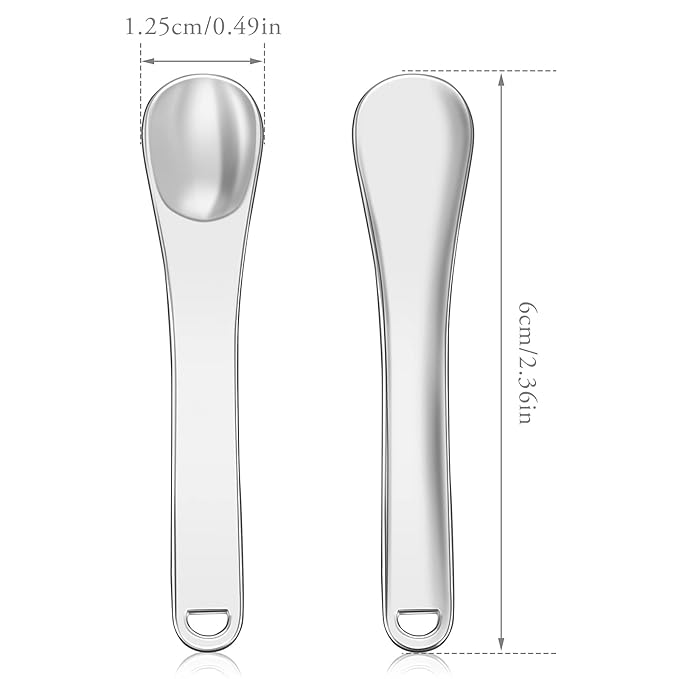 WLLHYF Mini Metal Makeup Spatula Skin Care Cosmetic Spoon Reusable Applicator, Beauty Scoop for Facial Cosmetic for Face Mask Cream Lotions Moisturizers