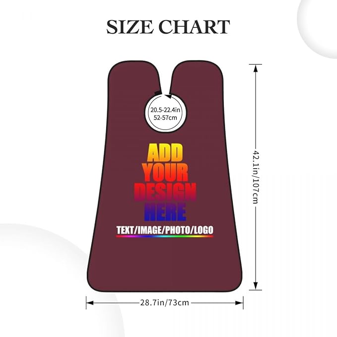 Custom Beard Bibs Apron Personalized Beard Hair Catcher Add Photo Picture Text Waterproof Beard Shave Cape for Shaving Trimming for Birthday Father's Day Gifts Maroon