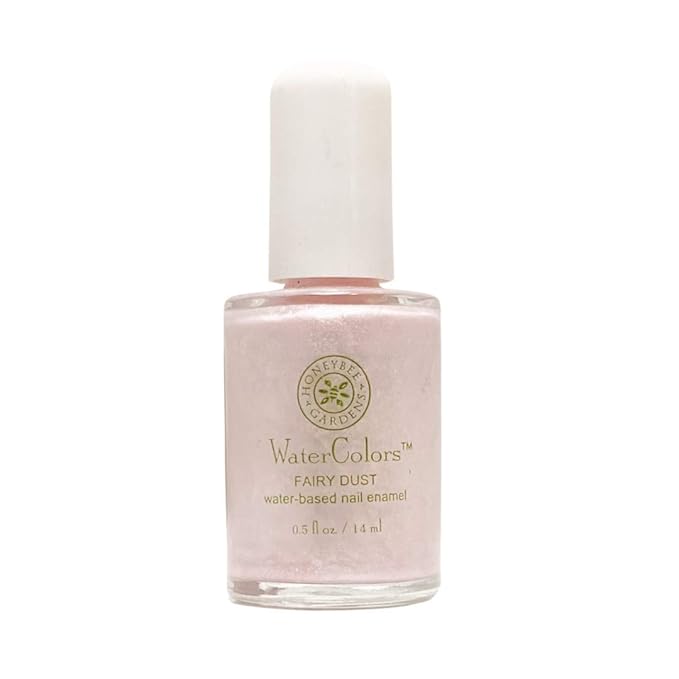 Honeybee Gardens Water-Based Nail Polish Fairy Dust – Iridescent Sheer Pink Shimmer Nail Polish for Adults, Vegan Nail Enamel with Creme Finish, Long Lasting Natural Nail Care Color, 0.5 fl oz