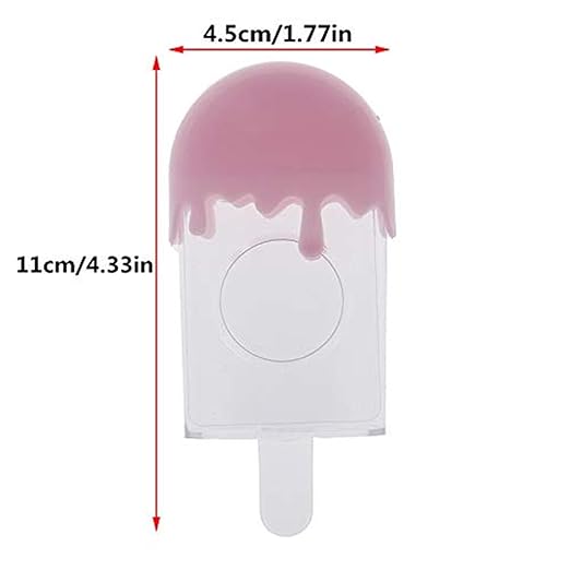 Healthcom 12 Packs Cute Ice Cream Shape Plastic False Eyelashes Packaging Case Empty Eyelash Storage Box Candy Container with Trays Mink Lashes Box Holder Travel Cosmetic Case for Women Girls,Pink …